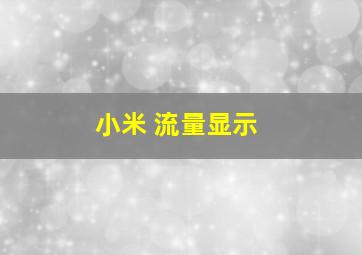 小米 流量显示